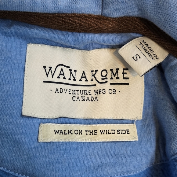 Wanakome Adventure Hoodie Blue Beige Colorblock Pullover Size S (Oversized Fit) - Picture 9 of 10